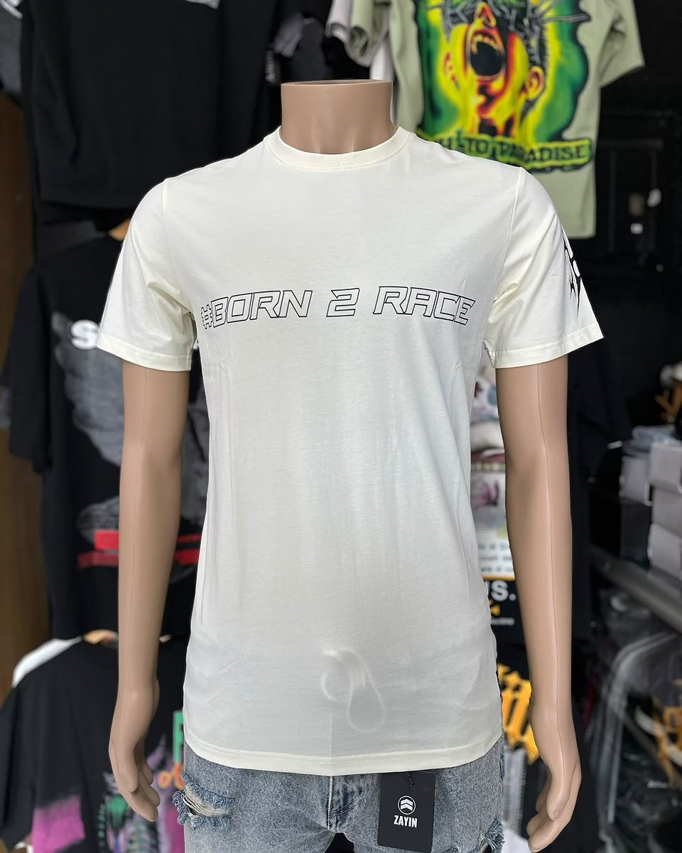 Camiseta Zayin Born 2 Race - Blanco