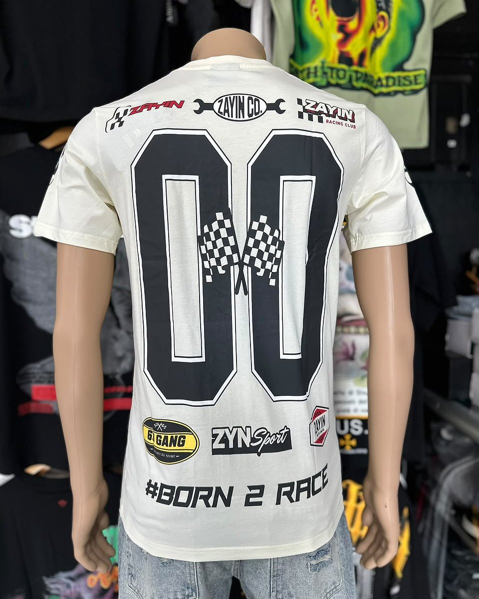 Camiseta Zayin Born 2 Race - Blanco
