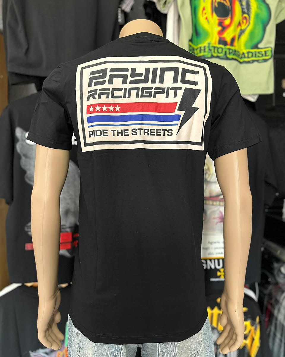 Camiseta Zayin Racing Pit - Negro