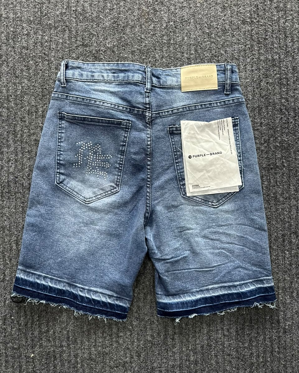 Short Denim Purple Mezclilla Diamantado - Mezclilla