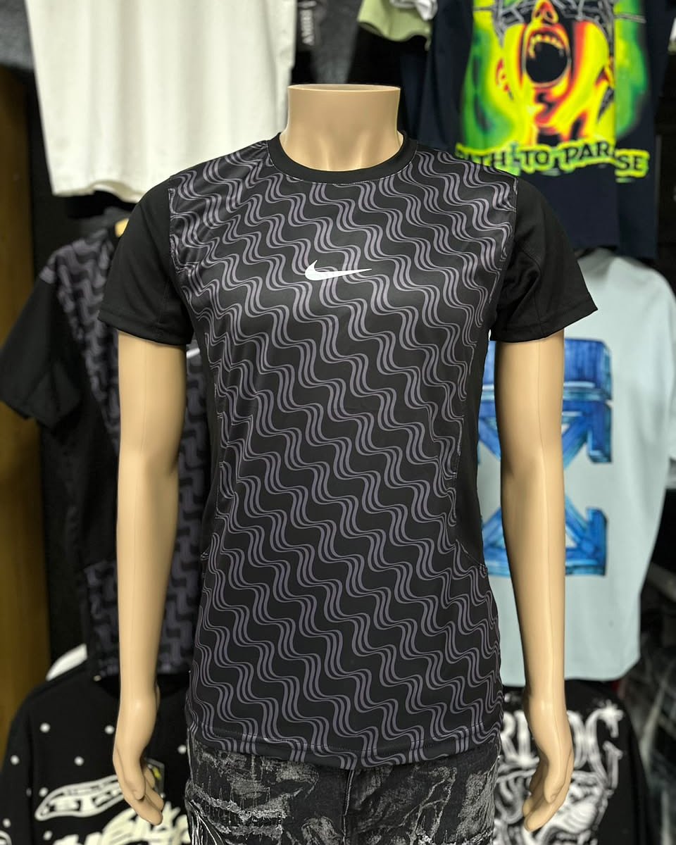 Camisa Nike Dri Fit Rayas - Negro