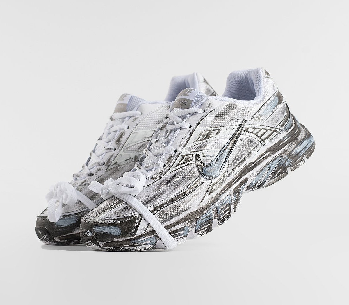 Nike Initiator Custom Blanca Lienzo Negro - Blanco Lienzo Negro